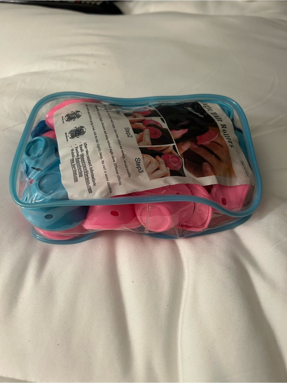 Reusable Soft Foam Hair Rollers - Pink and Blue
